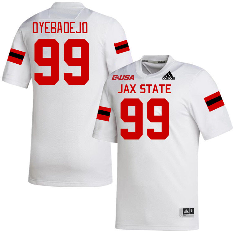 #99 Emmanuel Oyebadejo Jacksonville State Gamecocks College Football Jerseys Stitched-White